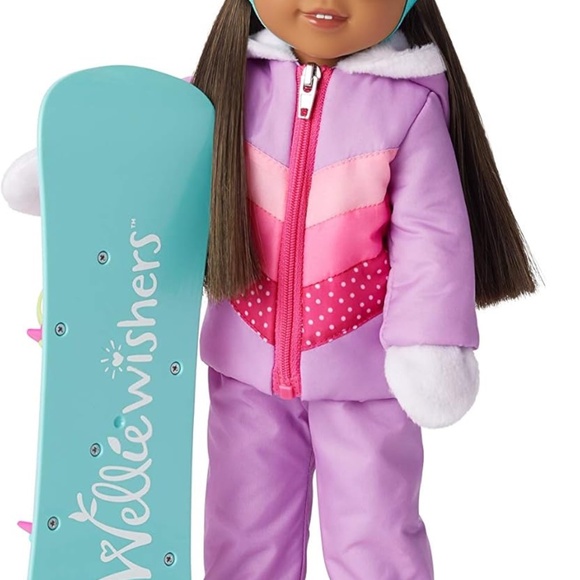 American Girl WellieWishers 14.5-inch Doll Frosty Fun Snowboard Playset Owl Face - Picture 5 of 10